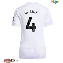 Camiseta Manchester United Matthijs de Ligt #4 Visitante Equipación para mujer 2025-26 manga corta